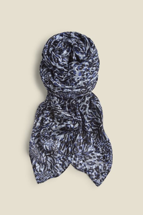 Grey Animal Print Scarf