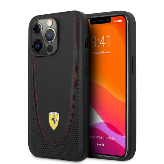 Ferrari iPhone 13 Genuine Leather Hard Phone Case