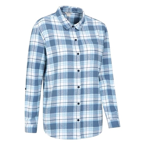 Mountain Warehouse Womens/Ladies Balsam Brushed Flannel Longline Shirt (Blue) - Image 4