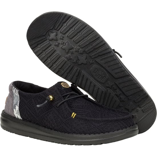 HEYDUDE Wendy Boho Crochet Polyester Women's Black Loafers - Image 3