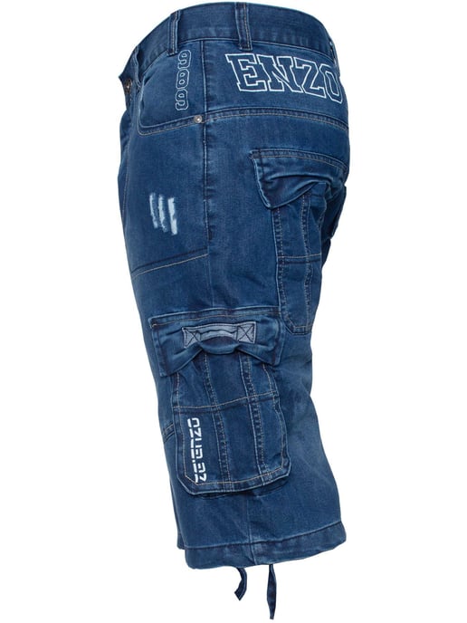 Pantalones cortos vaqueros Enzo Cargo Combat para hombre - Image 3