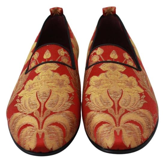 Mocasines de brocado rojo y dorado para hombre de Dolce & Gabbana - Image 3