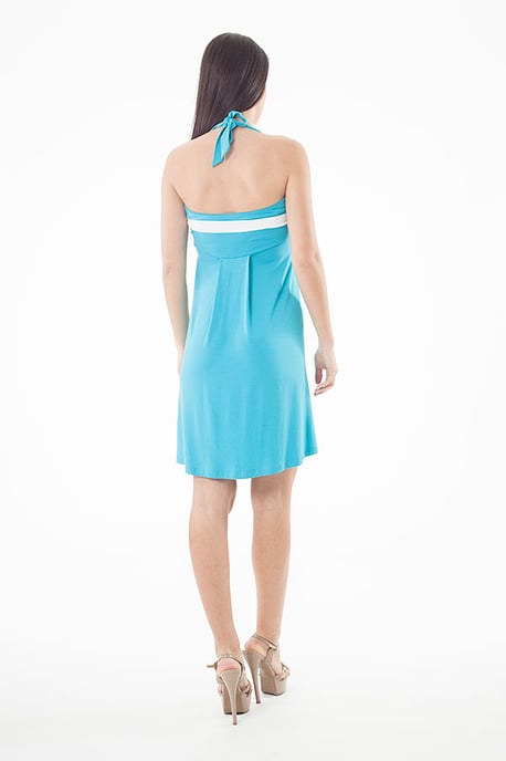 Halter Neck Stripe Detail Dress