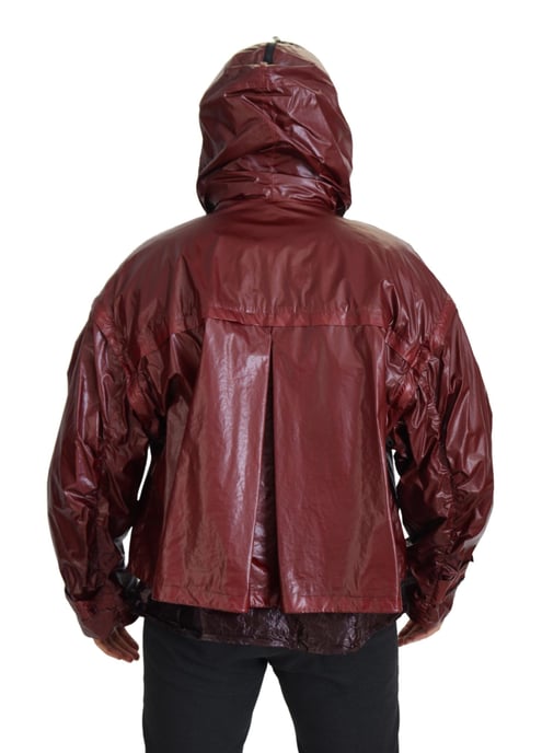 Chaqueta con capucha de algodón burdeos de cierre completo para hombre Dolce & Gabbana - Image 3