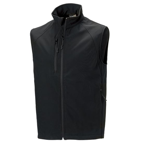 Russell Mens 3 Layer Soft Shell Gilet Jacket (Black) - Image 1
