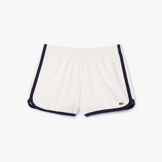 Women's Lacoste Cotton Terry Contrast Accent Shorts in Cream