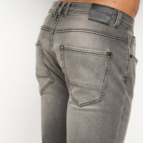 Crosshatch Mens Sheldons Slim Jeans (Light Grey) - Image 4