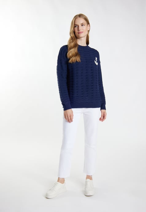 Dreimaster Knitted pullover women marine - Image 2