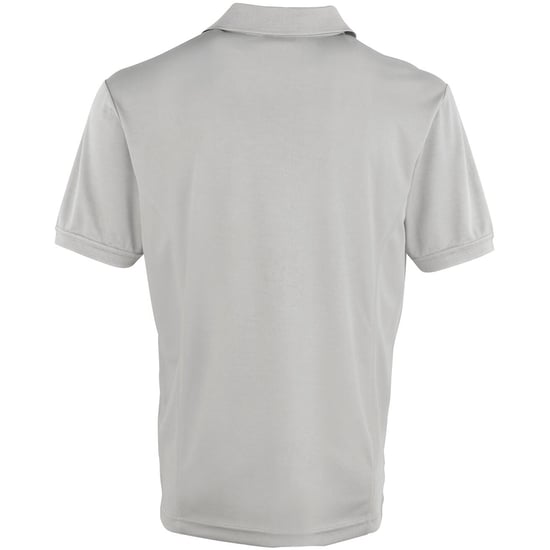 Premier Mens Coolchecker Pique Short Sleeve Polo T-Shirt (Silver) - Image 2
