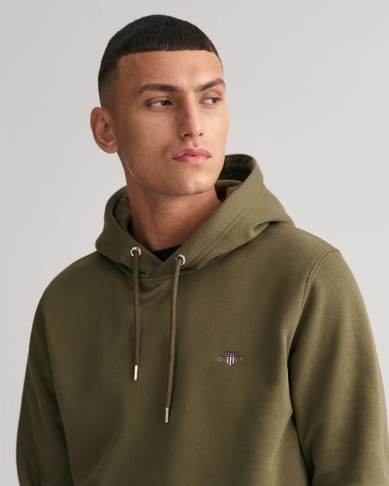 GANT Mens Regular Fit Shield Logo Pullover Hoodie - Image 2