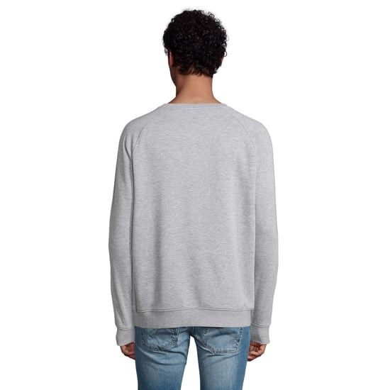 SOLS Unisex Adult Space Organic Raglan Sweatshirt (Grey Marl) - Image 6