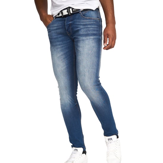 Crosshatch Mens Barbeck Slim Jeans (Tinted Blue) - Image 1