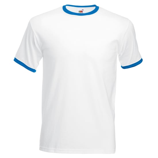 Fruit Of The Loom Mens Ringer Short Sleeve T-Shirt (White/Royal Blue) - Image 1