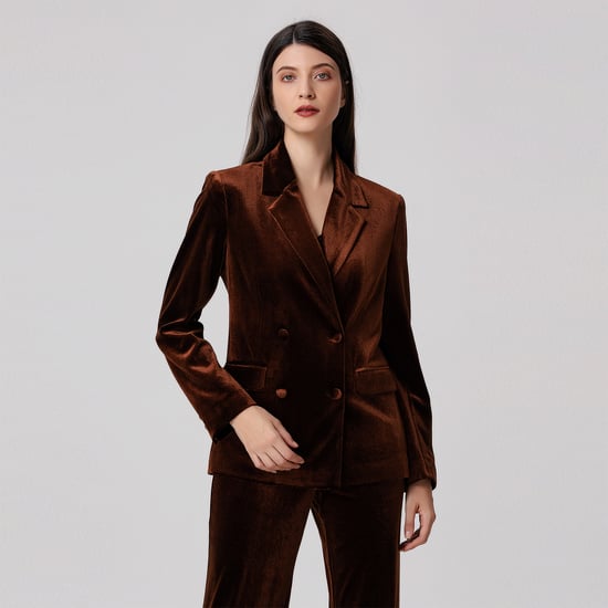 Double breasted velvet suit blazer - Image 1