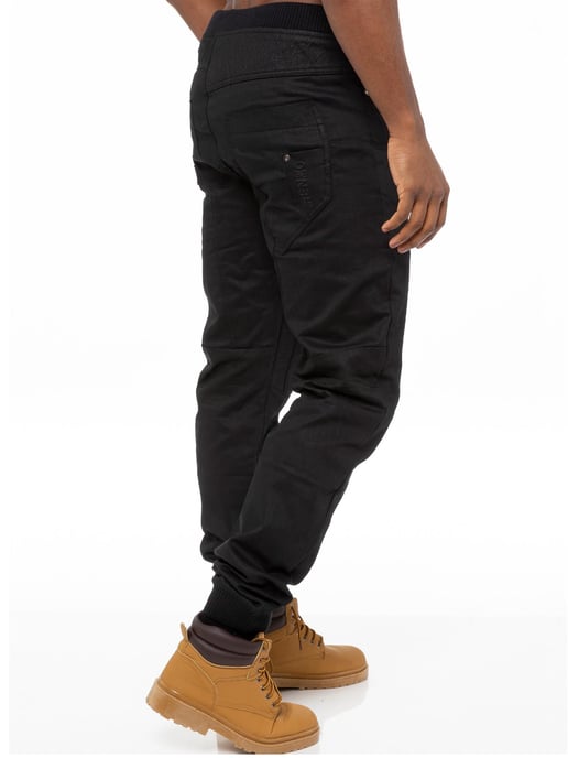 Enzo| Pantalones vaqueros con puños para hombre - Negro - Image 4