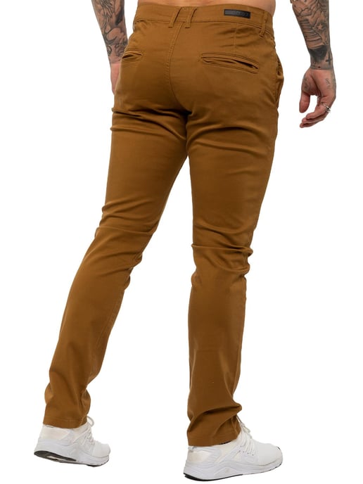 Enzo | Jeans Chino Elásticos Slim Fit para Hombre - Marrón - Image 3