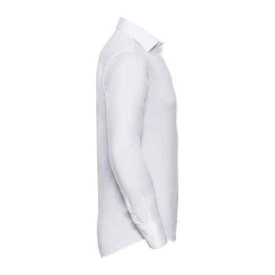 Russell Collection Mens Fitted Long-Sleeved Shirt (White) - Image 3