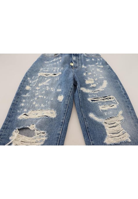 Jeans de mezclilla desgastados de algodón azul para mujer de Dolce & Gabbana - Image 5