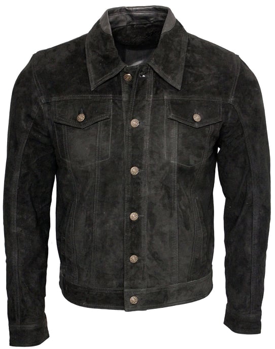 Trucker jeans jacket from goat suede