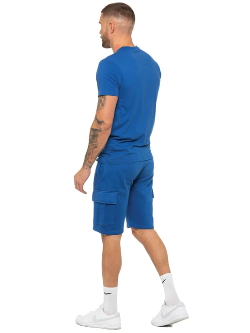Enzo | Conjunto de chándal con camiseta y pantalón corto para hombre - Azul - Image 4