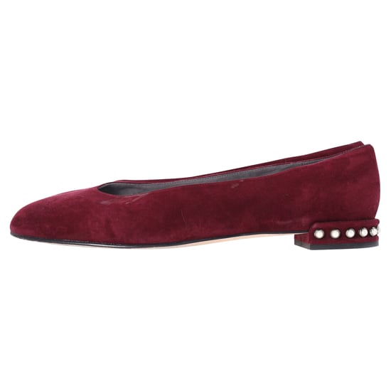 Stuart Weitzman Pear-Embellished Flats in Red Suede - Image 2