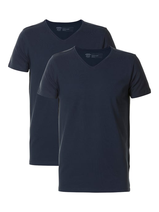 Petrol Industries - 2-pack Basic T-shirt V-Neck Men - Blue