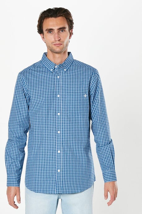 Windowpane Check Long Sleeve Shirt - Image 1