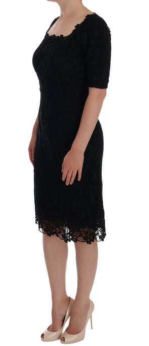 Vestido ajustado bordado floral negro Dolce & Gabbana - Image 2