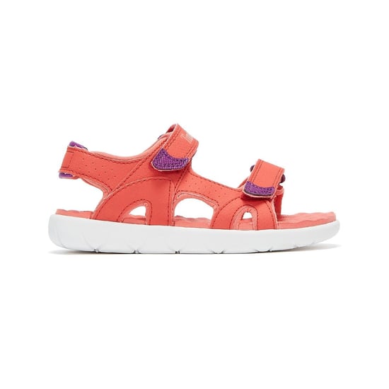 Boys Girls Timberland Perkins Row 2-Strap Youth Dark Pink Sandals - Image 5