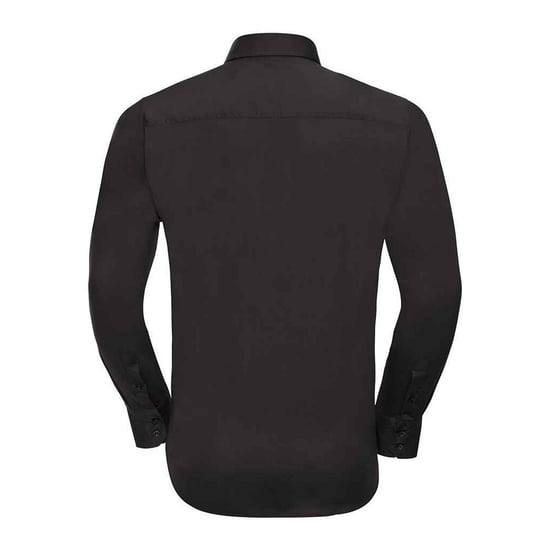 Russell Collection Mens Fitted Long-Sleeved Shirt (Black) - Image 2