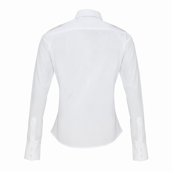 Premier Womens/Ladies Long-Sleeved Pilot Shirt (White) - Image 2