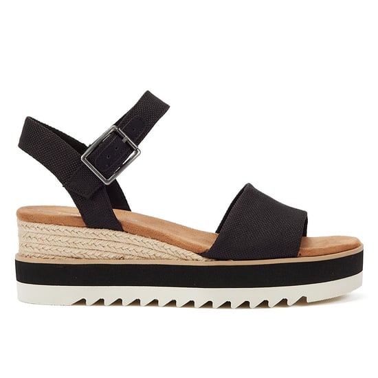 TOMS Diana Canvas Wedge Women's Black Sandals - Image 4