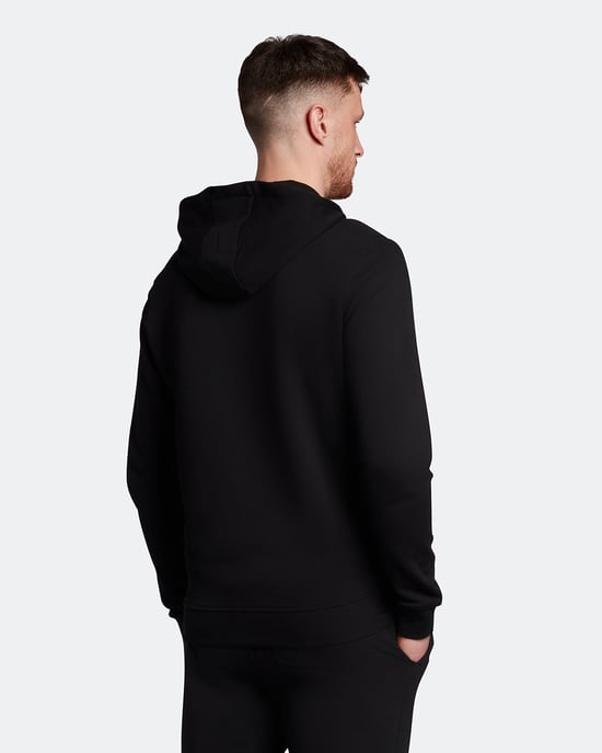 Lyle & Scott Zip Through Hoodie in Black - Image 3
