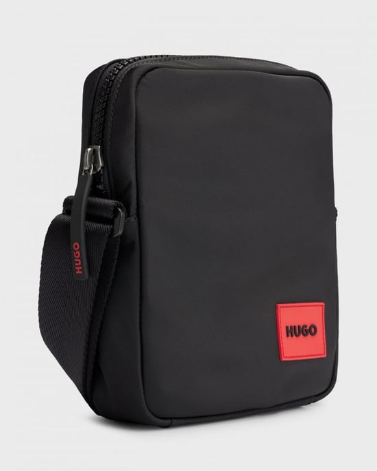HUGO Ethon 2.0N Mens Reporter Bag with Red Logo Patch - Image 4