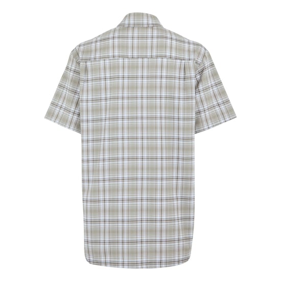 Regatta Mens Begarno Checked Short-Sleeved Shirt (White/Golden Sand/Treetop) - Image 2