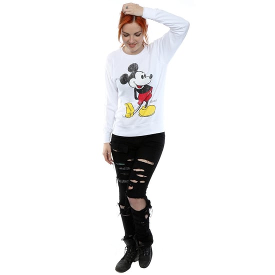 Disney Womens/Ladies Mickey Mouse Classic Kick Sweatshirt (White) - Image 4