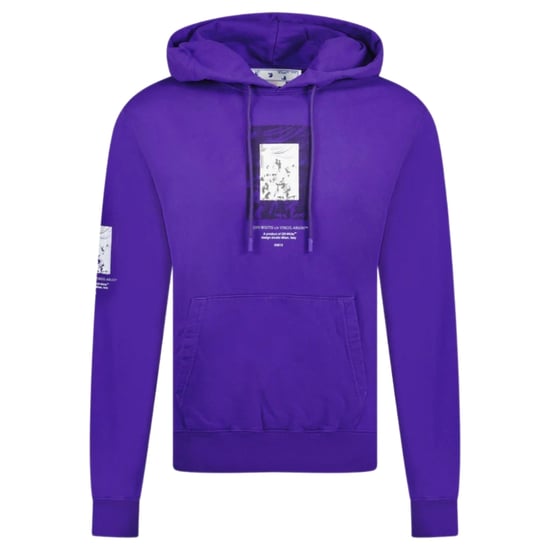 Off-White Paint Mirror Logo Slim Fit Purple Hoodie