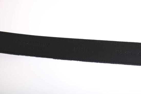 Cinturón de Cuero de Lino Negro Cayman de Dolce & Gabbana - Image 4