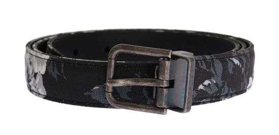 Cinturón de Cuero de Lino Negro Cayman de Dolce & Gabbana - Image 1