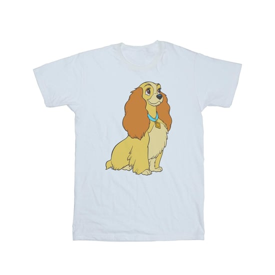 Disney Girls Lady And The Tramp Lady Spaghetti Heart Cotton T-Shirt (White)