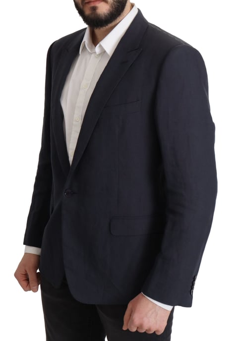 Chaqueta de Alta Sastrería Dolce & Gabbana Azul Oscuro Blazer para Hombre - Image 3