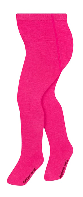 Leotardos de lana merino para niños | Steven | Diseño acanalado Leotardos cálidos para niñas - Rosa - Image 1