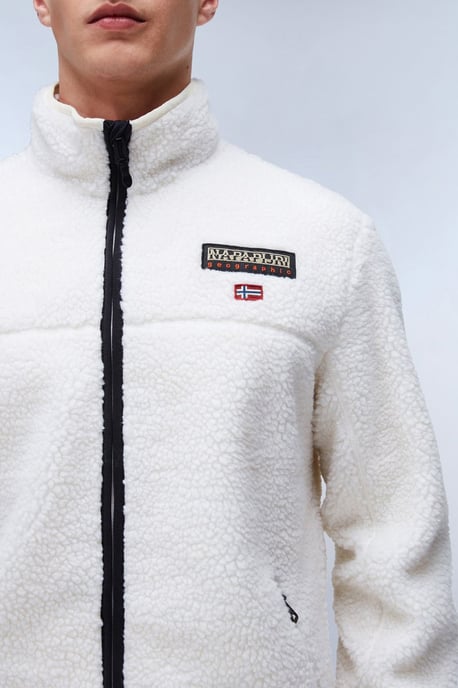 Tynik Sherpa Sudadera de Forro Polar con Cremallera Completa Garceta Blanca - Image 2