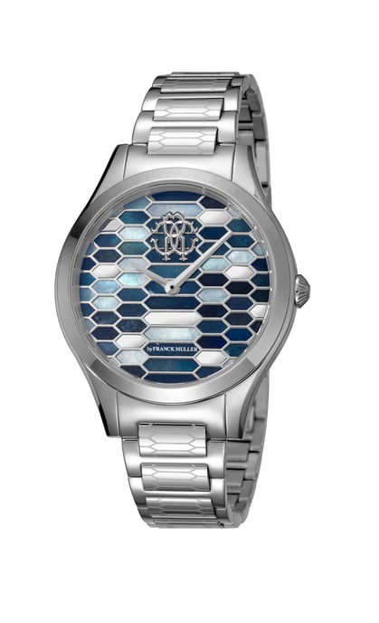 Reloj de acero inoxidable de color azul oscuro para mujer de Roberto Cavalli - Image 1