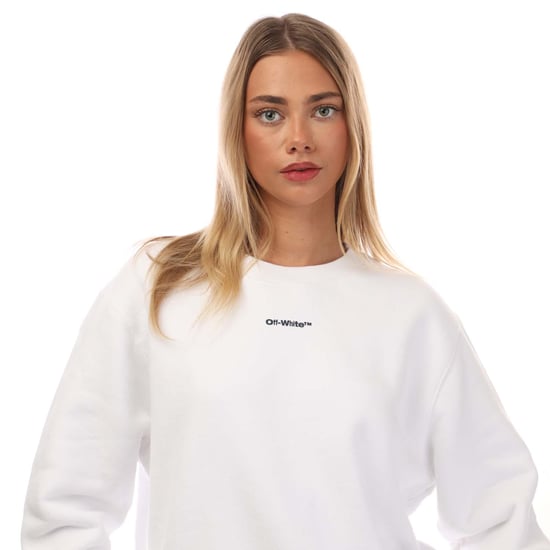 Women's Off White Tie Dye Arrow Regular Crewneck Sweatshirt in White - Image 3