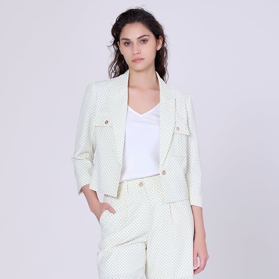 Safari pockets crop jacket with dots print - Image 5