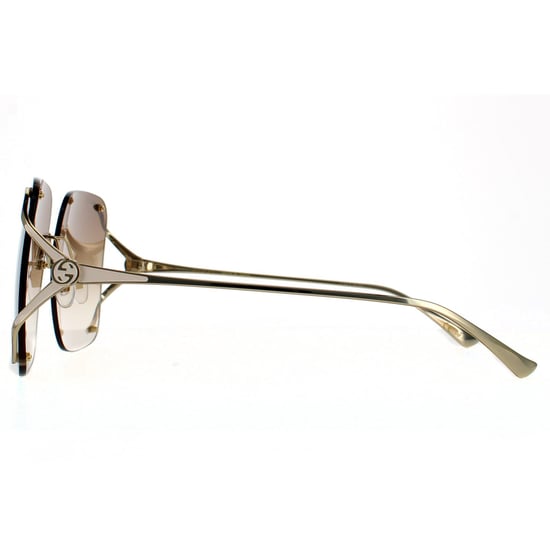 Gucci Square Womens Gold  Brown Gradient  Sunglasses