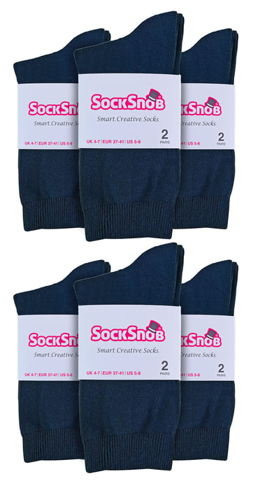 Calcetines de algodón para mujer | 12 pares | Snob | Calcetines de colores para mujer - Azul Marino - Image 2