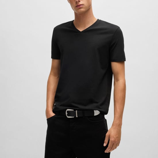 Men's Hugo 2 Pack of V-Neck T-Shirts in Multi colour - Image 3