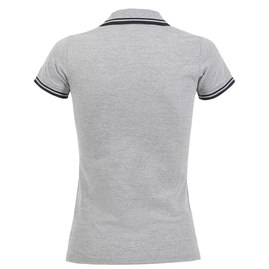 SOLS Womens/Ladies Pasadena Tipped Short Sleeve Pique Polo Shirt (Heather Grey/Navy) - Image 2